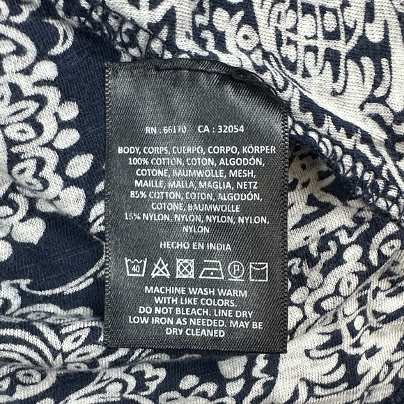 Anthropology Akimi + Kin Boho Paisley 100% Cotton Peasant Top - Picture 9 of 10